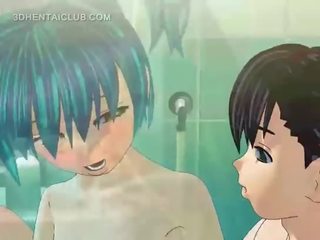 Anime seks patung mendapat fucked baik dalam mandi