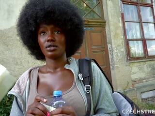 Czech Streets 152 Quickie with cute Busty Black Girl: Amateur xxx clip feat. George Glass